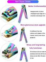 2020 New Rainbow Manicure Kits 18 Pcs Nail Clippers for Women Gift SFYDOM Women's Rainbow Leather Manicure Set (18-RainbowManicure Kits) - Image 6